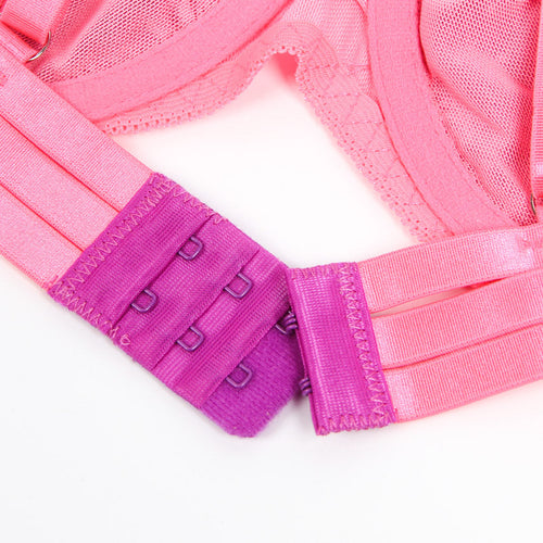 Neon Lace Bra and Garter Set