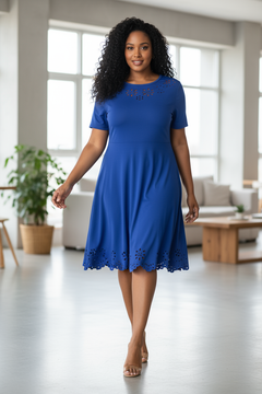 Celeste's Noir Sheer Openwork Dress