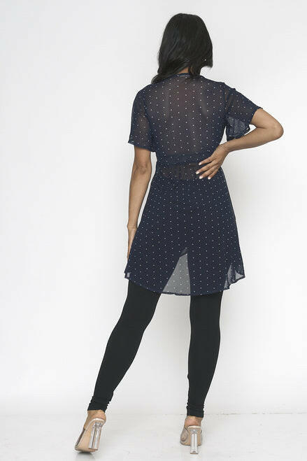 Navy and White Polka Dot Tunic