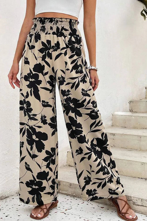 Lila’s Floral Frill Waist Wide Leg Pants