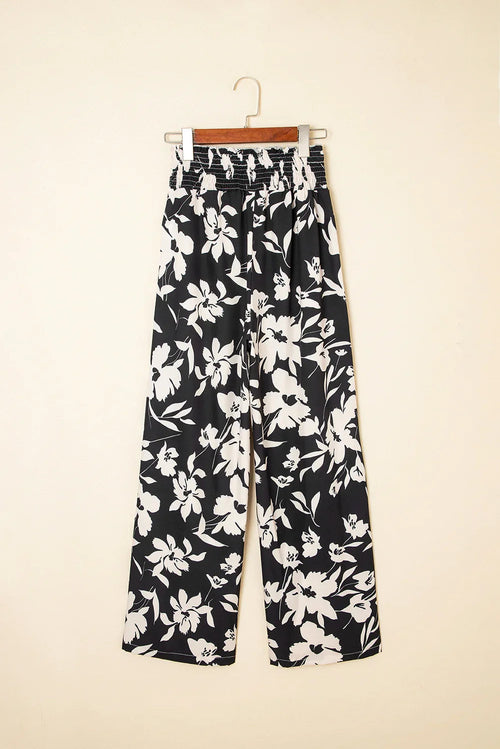 Lila’s Floral Frill Waist Wide Leg Pants