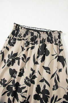 Lila’s Floral Frill Waist Wide Leg Pants