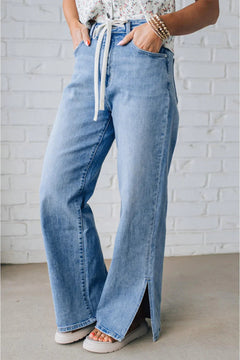 Lena's Elevated Side Slit High Rise Jeans