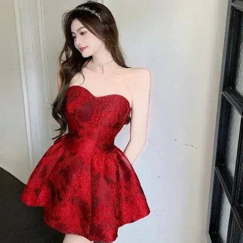 French Style Vintage Printed Sexy Dresses for christmas