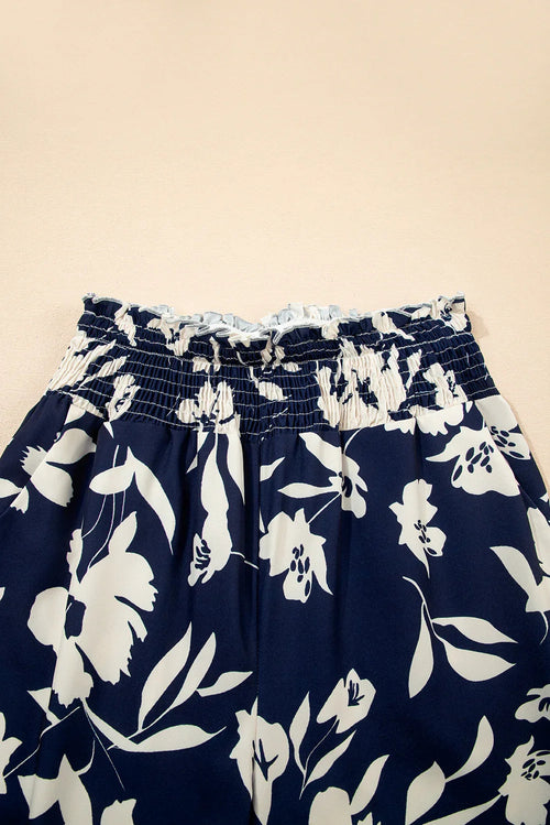 Lila’s Floral Frill Waist Wide Leg Pants