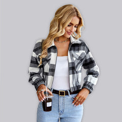 N.O.W. Women's Festive Plaid Outerwear Jacket