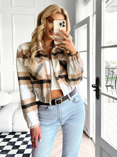 N.O.W. Women's Festive Plaid Outerwear Jacket