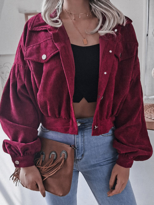 N.O.W. Elevated Beige Corduroy Casual Coat