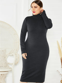 Dahlia's Curves in Charcoal Elegance Dress