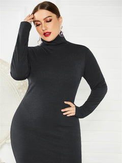 Dahlia's Curves in Charcoal Elegance Dress