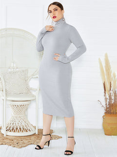 Dahlia's Curves in Charcoal Elegance Dress