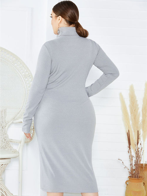 Dahlia's Curves in Charcoal Elegance Dress