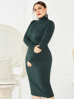 Dahlia's Curves in Charcoal Elegance Dress