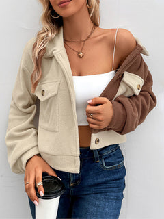 N.O.W. Autumn Color Block Fleece Jacket