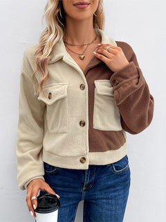 N.O.W. Autumn Color Block Fleece Jacket