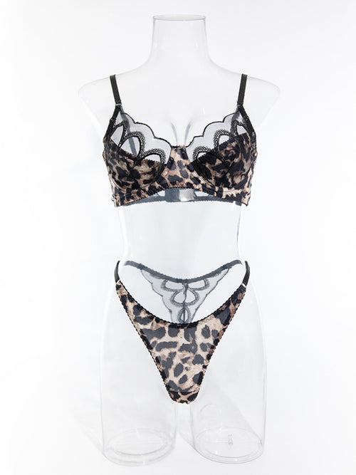 Leah's Chic Leopard Lace Set