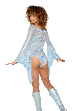 Fishnet/Mesh Sequin Flair Sleeve Top