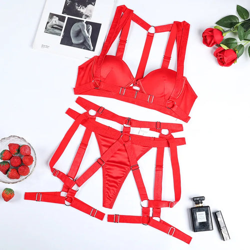 Dark Luxe Satin Lingerie Set