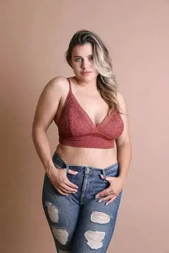 Plus Size Lace Brami – Stretchy Waistband, Elegant & Sexy