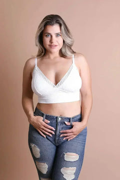 Plus Size Lace Brami – Stretchy Waistband, Elegant & Sexy