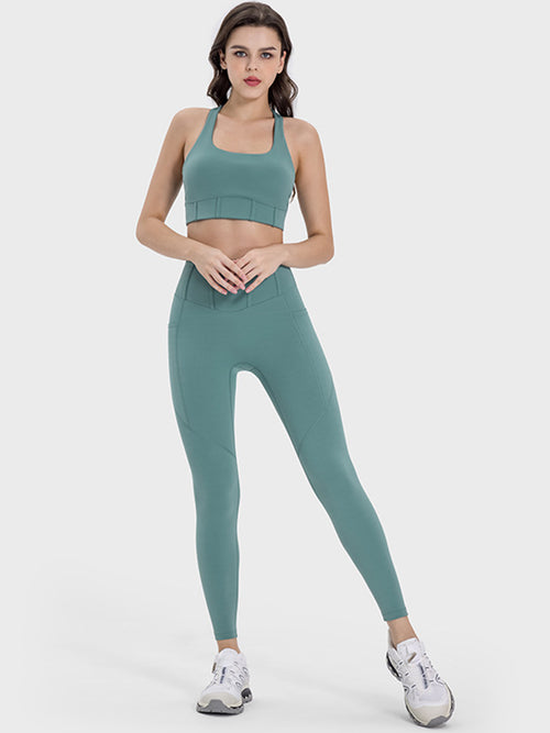 Wide Strap Square Neck Active Tank Top