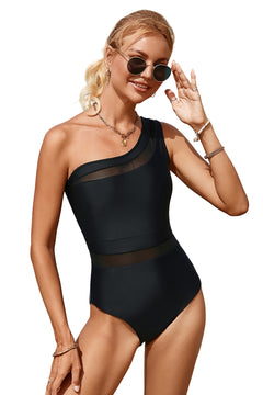 One-Shoulder Mesh Teddy for Dreamy Days