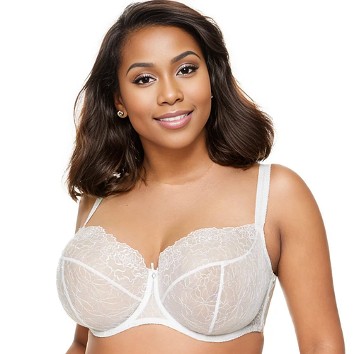 Gorteks Pamela White Sheer Mesh Balconette Bra