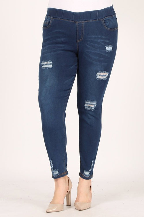 Ethereal Dusk Romance Jeggings: Curves Embrace Twilight