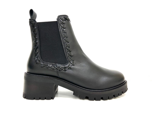 Luxurious Black Artisan Chelsea Booties