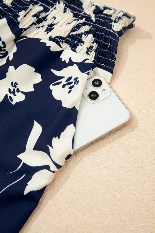 Lila’s Floral Frill Waist Wide Leg Pants