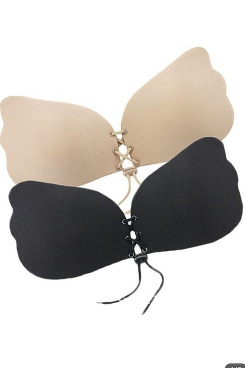 Silicone Elegance: Lace-Up Adhesive Bra