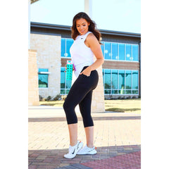 Ready to Ship | The Cassandra - Black CAPRI with POCKETS