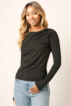 Slim & Chic Ruched Long Sleeve Top