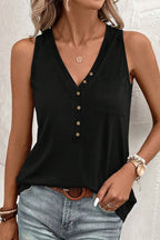 Chic Pocketed V-Neck Tank with Wide Straps