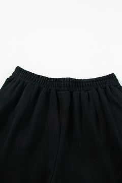 Charming Black Crop Top & Wide Leg Pants Set