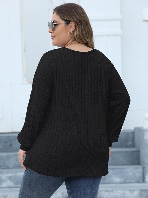 Enchanted Elegance Ribbed V-Neck Sweater 💖