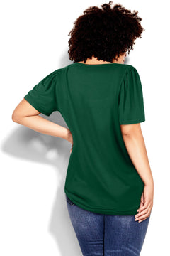Enchanted Emerald Ruffle Top: Curvy Charm 💚