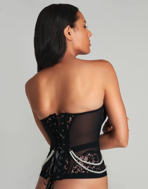 Serena Black Pearl Corset Set