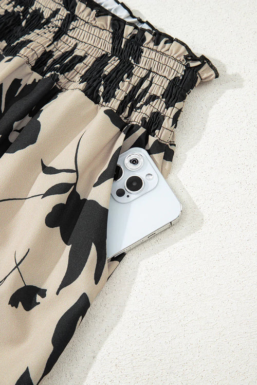 Lila’s Floral Frill Waist Wide Leg Pants