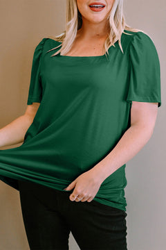 Enchanted Emerald Ruffle Top: Curvy Charm 💚