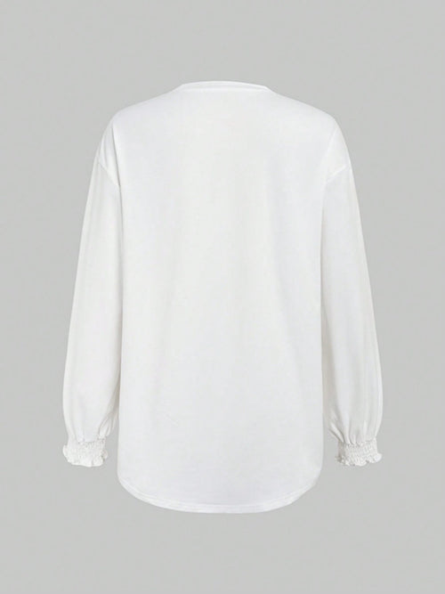 Lila’s Chic Smocked Cuff Tee