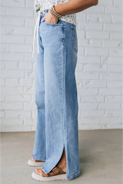 Lena's Elevated Side Slit High Rise Jeans