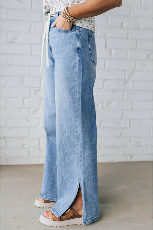 Lena's Elevated Side Slit High Rise Jeans