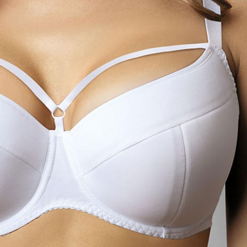 Regal White Elegance Full-Coverage Strappy Bra by Kinga Lingerie