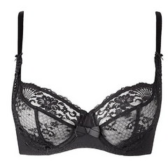 Aubade L'Insoumise Opulent Black Lace Balconette Bra
