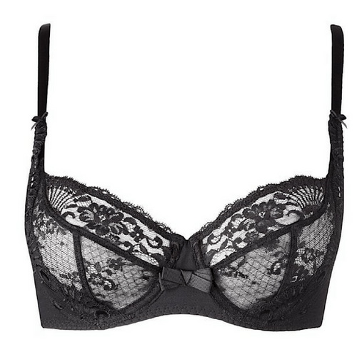 Aubade L'Insoumise Opulent Black Lace Balconette Bra