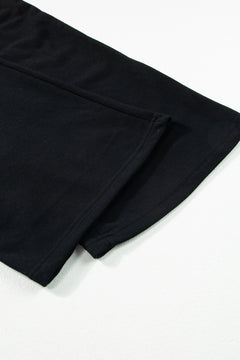 Charming Black Crop Top & Wide Leg Pants Set