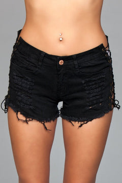 Jade's Fearless Lace-Up Denim Statement Shorts