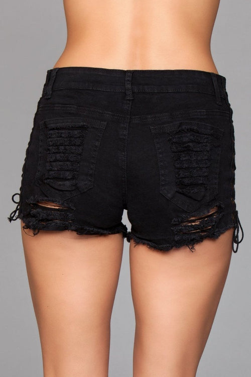Jade's Fearless Lace-Up Denim Statement Shorts