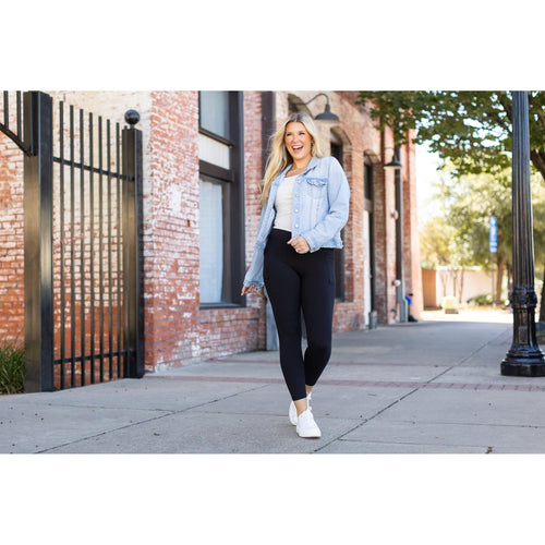 Ready to Ship  | The Alana - 7/8 Ankle Length BLACK Leggings with Pockets